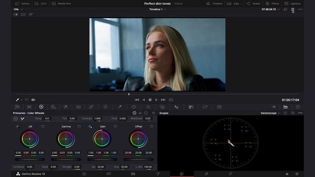 Perfect skin tones in Davinci Resolve 18 (vectorscope explained)