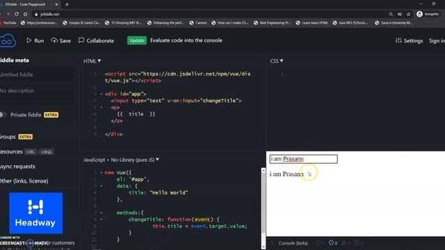 Extension to first application | VueJS | 1.1 | Learning the Basics