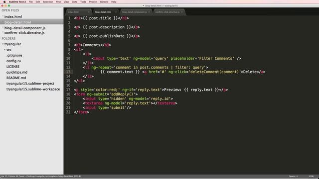 Try AngularJS 1.5 - 25 of 33 - Confirm Comment Delete смотреть онлайн