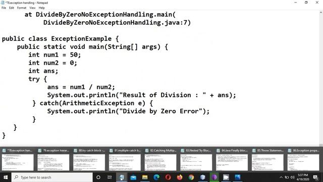 EXCEPTION HANDLING IN JAVA PART 1  |  WHY NEED EXCEPTION HANDLING IN JAVA