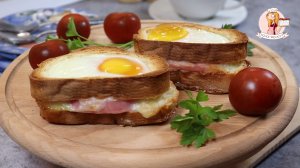 ЯИЧНИЦА в ХЛЕБЕ. Два способа приготовления на сковороде и в духовке