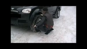 Одеваем цепи противоскольжения Автоцепь