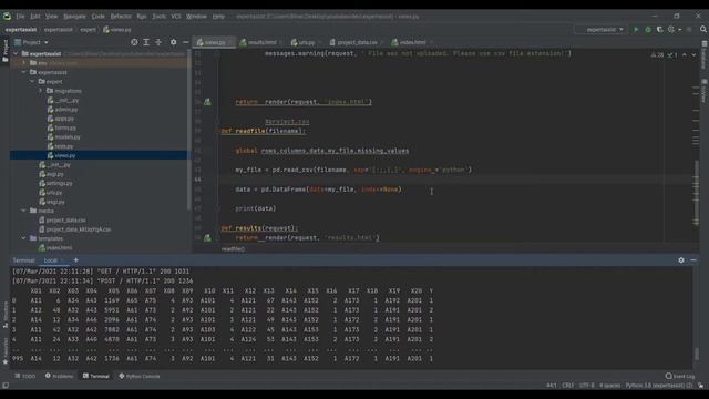Django and ChartJS data visualization reading from csv file | Data Science project