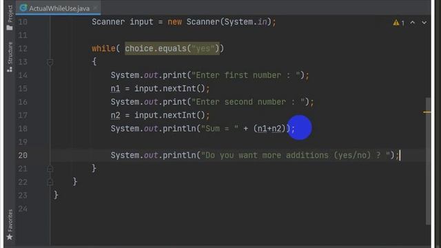 16. actual use of whlie loop in Java - Pashto
