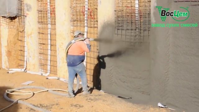 Торкретирование мокрым способом с ручным набрызгом торкрет-бетона ВосЦем.