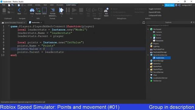 Roblox Speed Simulator Tutorial | Movement and Leaderstats(#01) смотреть онлайн