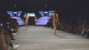 Several Slo Mo Model walks from Blacktape Project Runway Fashion Show / Art Hearts Fashion