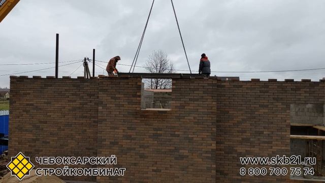 Монтаж плит перекрытия на керамзитобетонные блоки