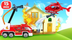 Пожарная техника и тушение огня! Развивающие мультики про машинки помощники Брудер для детей