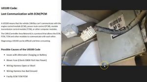Causes and Fixes U0100 Code: Lost Communication with ECM/PCM
