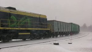 Тепловозы ТЭМ18-202+204 на ст. Ахтме 2 / TEM18-202+204 locomotives at Ahtme station 2
