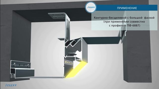 Натяжные потолки MARIO - Работа с профилем FLEXY Al бесщелевой ПФ 7205 (конструктор)