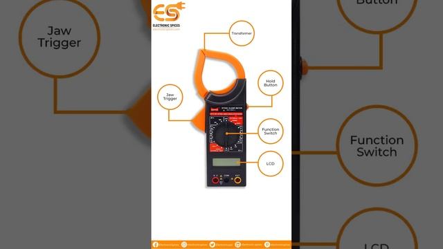 DT266 Digital clamp multimeter for measuring AC and DC voltage, AC current and resistance with LCD