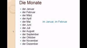 Die Zeit/ времена года/ месяца/ дни недели на немецком языке