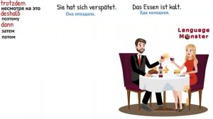 Порядок слов в немецком предложении. Союзы deshalb,trotzdem,dann. Курс немецкого А2.1 Урок 13 Видео