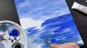 Морской пейзаж акрилом | how to easy draw a sea landscape acrylic | relaxing acrylic painting