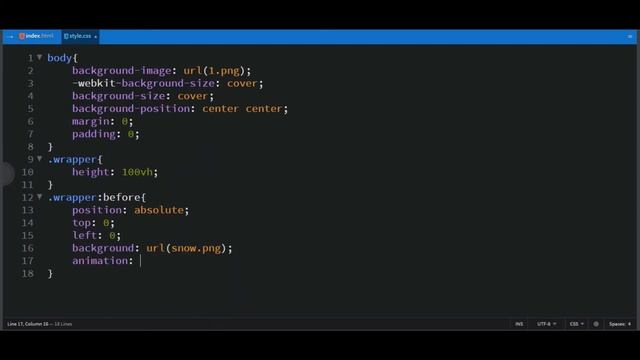 Simple Snowfall Background pattern Animation | Pure Css Tutorials For Beginners