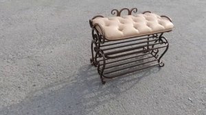 Банкетка обувница. Каретная стяжка. Холодная ковка.