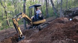 Cat 303 CR Installing Septic Lines