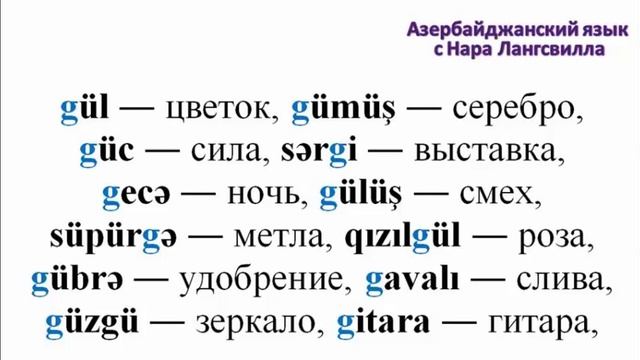 Учим азербайджанский язык русскими буквами