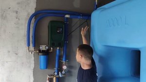 Водоснабжение частного дома, через накопительную ёмкость и станцию повышения давления