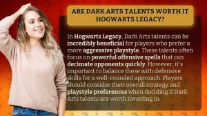 Are dark arts talents worth it Hogwarts Legacy?