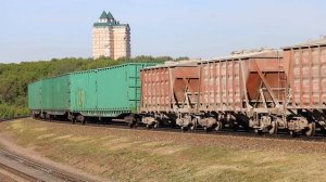 Тепловоз 2ТЭ10МК-3609 с грузовым составом перегоне Могилёв-2/Могилёв-1