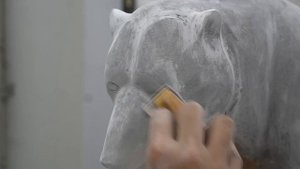 Epoxy & Wood Carved into a Grizzly Bear