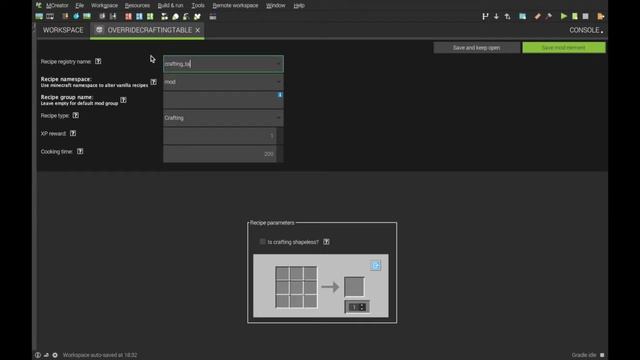 Mcreator Tutorial: Override Vanilla Crafting Recipes