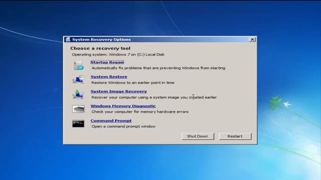 The Windows 7 Recovery Environment