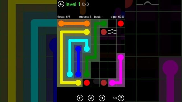 Flow Free Bridges Classic Pack 8x8 Level 1 Walkthrough