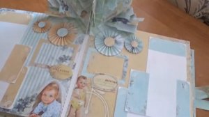 Альбом для мальчика скрапбукинг с поп-ап элементами