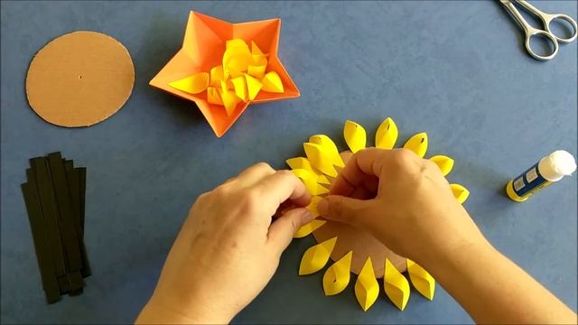 Подсолнух из бумаги | Paper sunflower смотреть онлайн