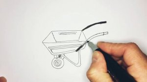 Как нарисовать строительную тачку - How to draw a construction wheelbarrow