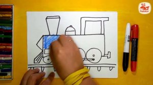 Как нарисовать ПАРОВОЗ / How to draw STEAM