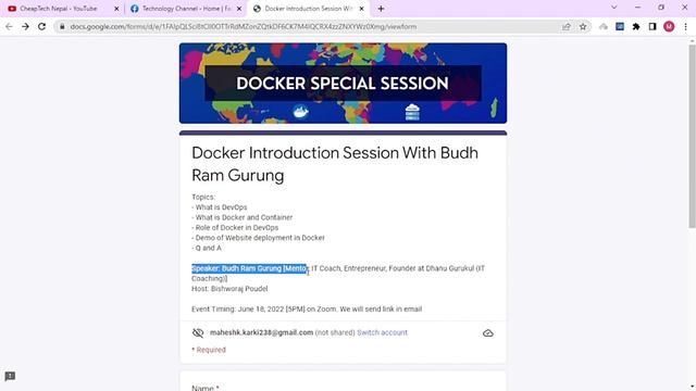 Docker In Nepali With B. Ram Gurung | Host By @TechnologyChannel | Live Session | CheapTech Nepal смотреть онлайн