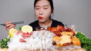 꼴뚜기,멍게,개불 해산물 리얼사운드 먹방 ASMR RAW SEAFOOD,BABY SQUID,SPOON WORM,SEA SQUIRT MUKBANG EATING SOUNDS