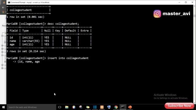 lecture 5 insert show warning in  table  || SQL & MySQL tutorial in Hindi 2021