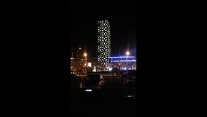 Световое оформление здания ЛенЭнерго на пл. Конституции.