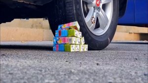 ЭКСПЕРИМЕНТЫ: Машина против Ножей, Желе и Слайма |  Подборка Машина Давит Предметы под колесом АСМР