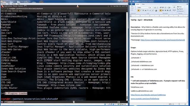 TekTip ep17 - WhatWeb Web Scanner смотреть онлайн
