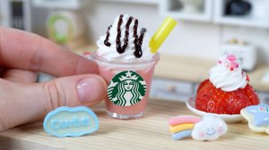 Клубничный Фрапучино из Старбакс в Мини Формате | Мини Напиток  |Мини Кухня