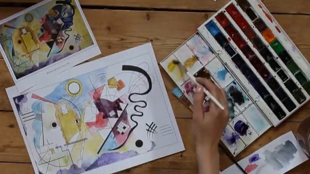 Рисуем картину Кандинского из альбома «Василий Кандинский. Альбом для творчества» смотреть онлайн