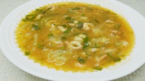 Томатный суп с лапшой и креветками/суп из морепродуктов