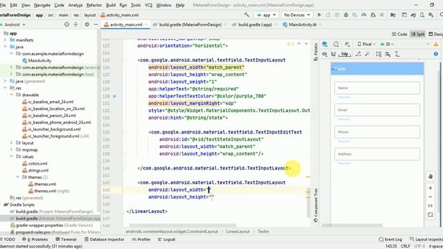 Kotlin Android Form Design Using Material Design