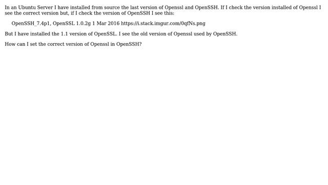 Ubuntu: Different version between OpenSSH and OpenSSL in Ubuntu Server смотреть онлайн