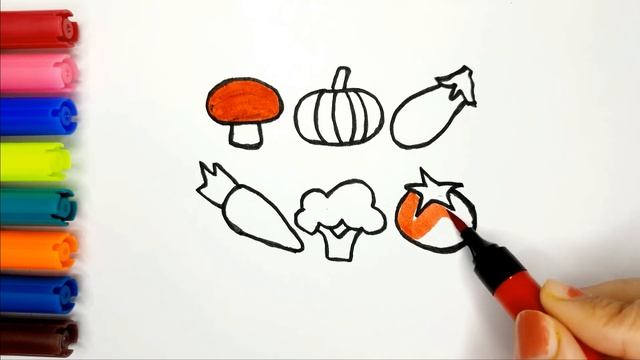 Bolalar uchun Sabzavot rasm chizish|Drawing Vegetable for children|Рисование Овощной для детей