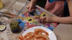 Лангустины под соусом песто
