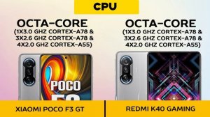 Xiaomi Poco F3 GT vs Redmi K40 Gaming