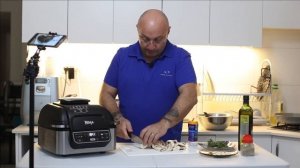 NINJA AIR GRILL!Жареная картошка с грибами!